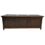 20th century oak panelled blanket chest or coffer