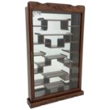 Chinese hardwood wall hanging curio cabinet