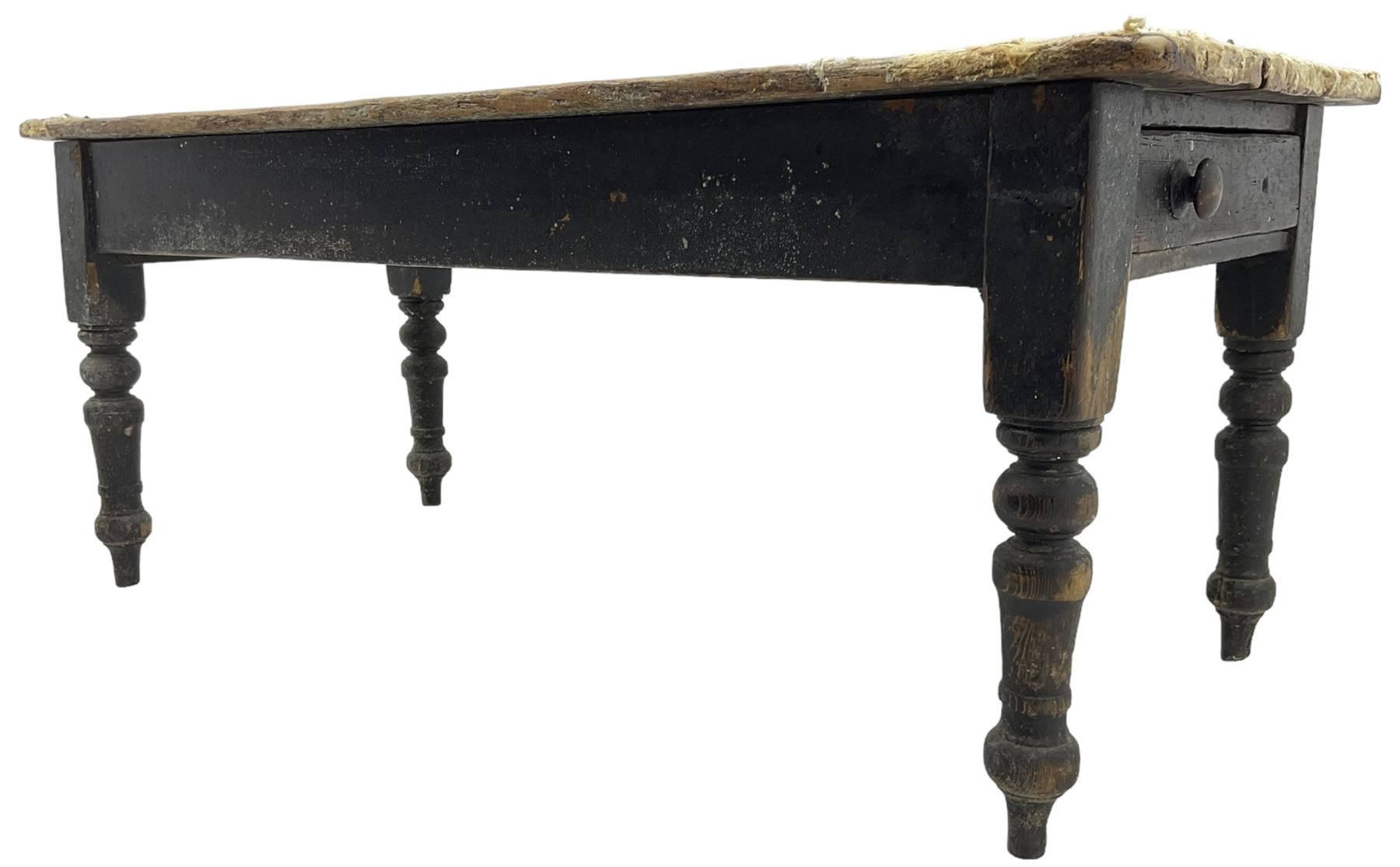 Victorian pine farmhouse dining table - Image 2 of 5