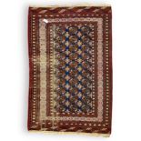 Persian indigo Bokhara rug