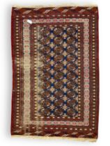 Persian indigo Bokhara rug