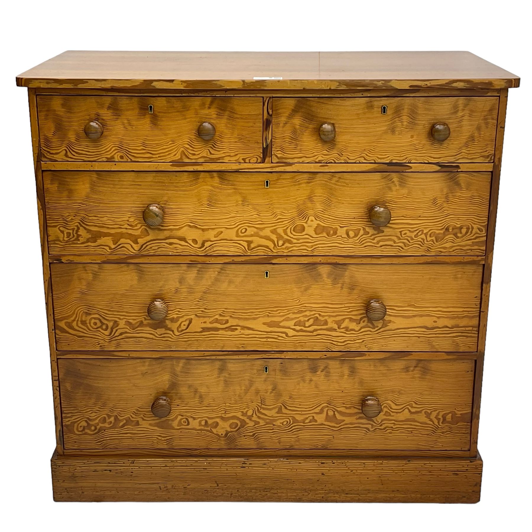 Victorian pitch pine chest - Image 2 of 8