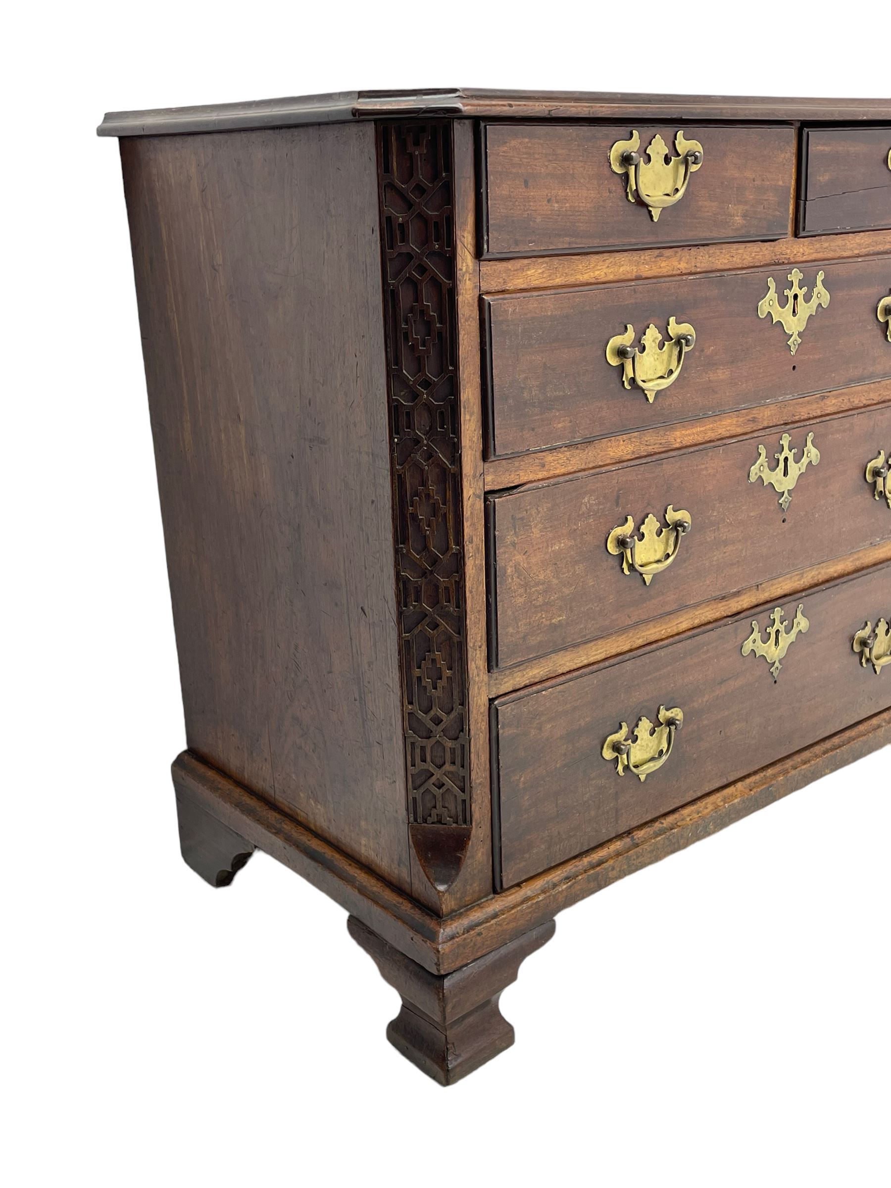 George III Chippendale design mahogany chest - Image 9 of 13