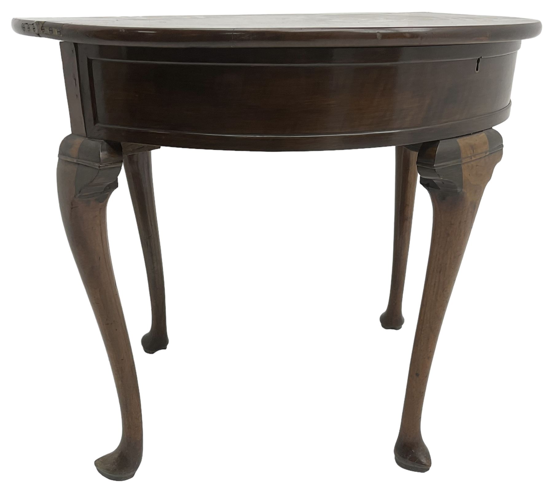 19th century walnut demi-lune side table - Image 3 of 6