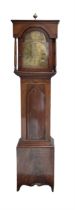 19th century - 8-day mahogany cased longcase clock with a flat top ring turned pilasters and brake a