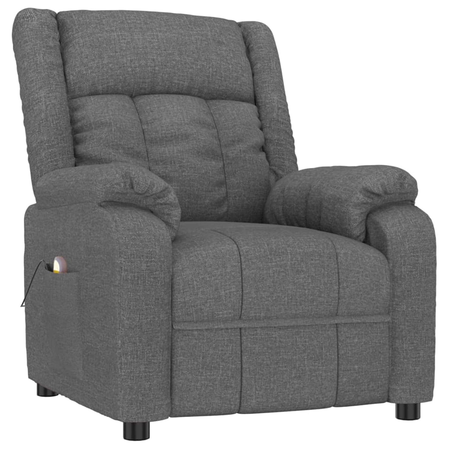 vidaXL - 'DN-01' massage armchair upholstered in dark grey fabric - Image 2 of 5