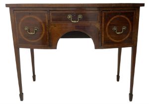 19th century inlaid mahogany bow-front sideboard