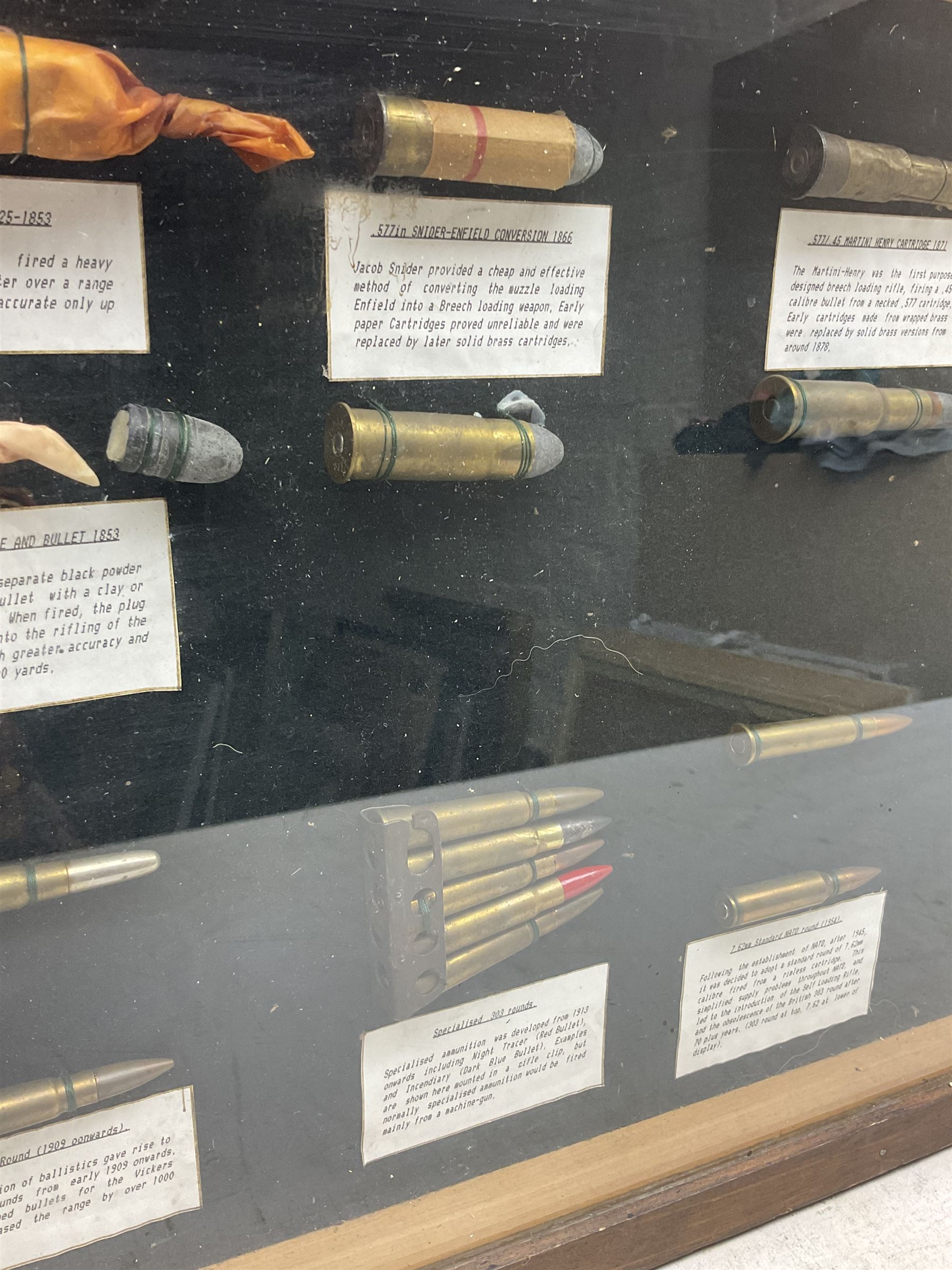 SECTION 1 FIRE-ARMS CERTIFICATE REQUIRED - Two cased specimen displays of annotated ammunition/cartr - Image 4 of 15