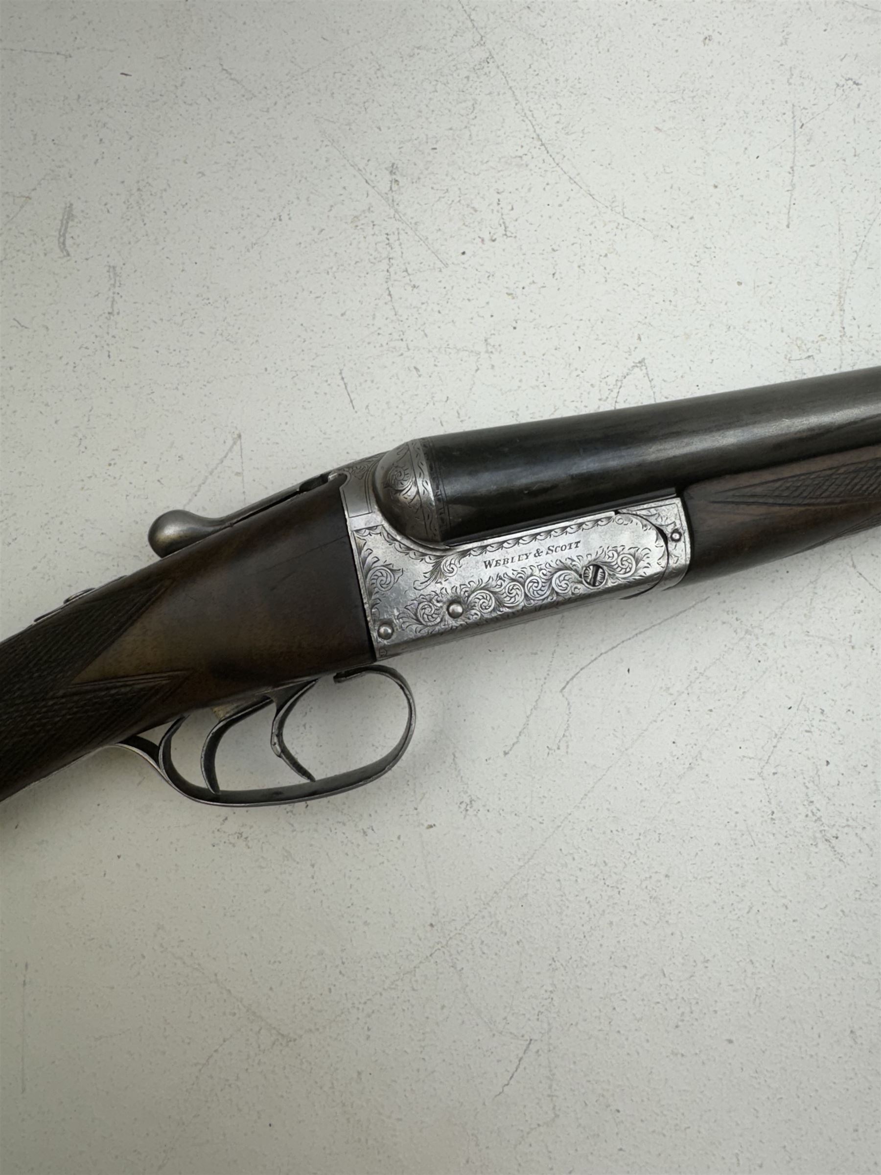 SHOTGUN CERTIFICATE REQUIRED - Webley & Scott Birmingham 12-bore double trigger boxlock ejector side - Bild 3 aus 12