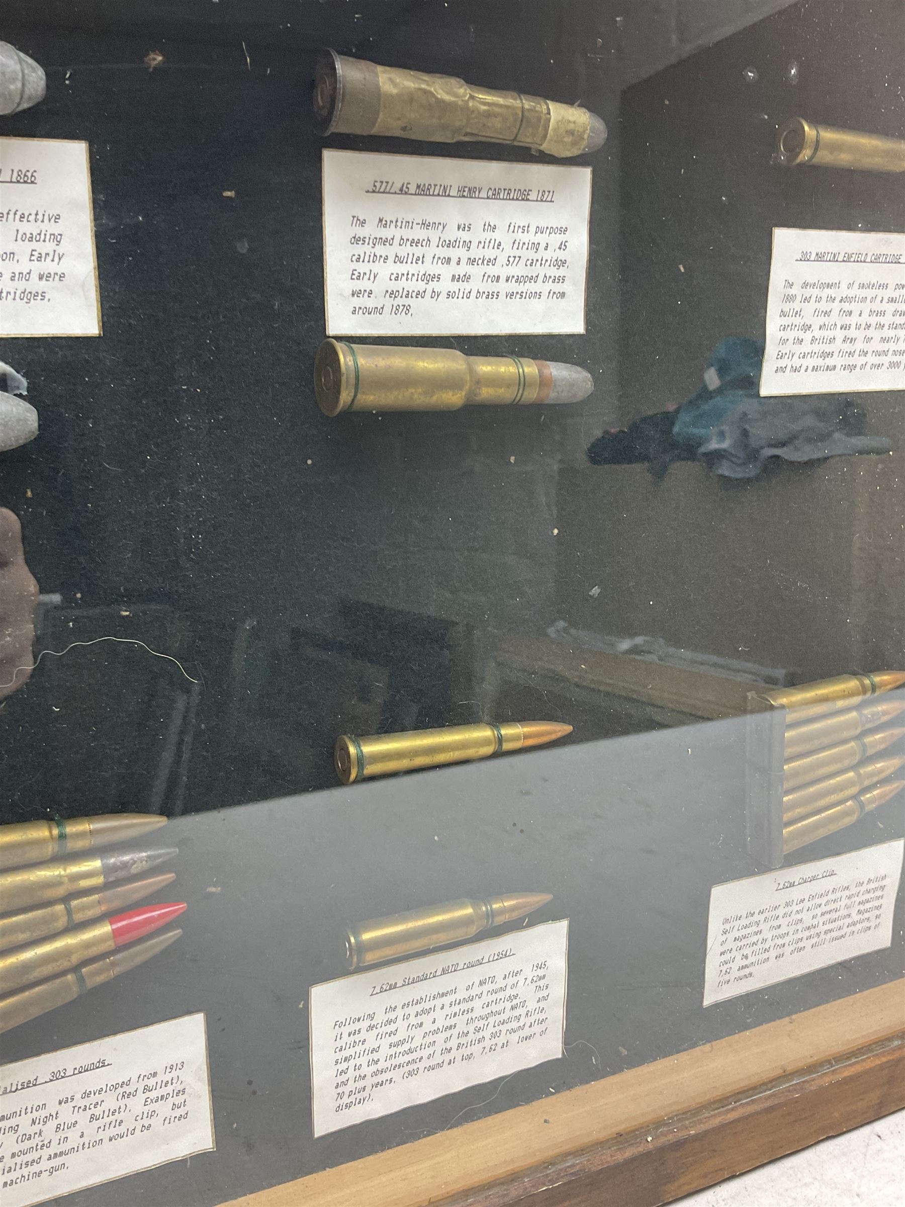 SECTION 1 FIRE-ARMS CERTIFICATE REQUIRED - Two cased specimen displays of annotated ammunition/cartr - Image 7 of 15
