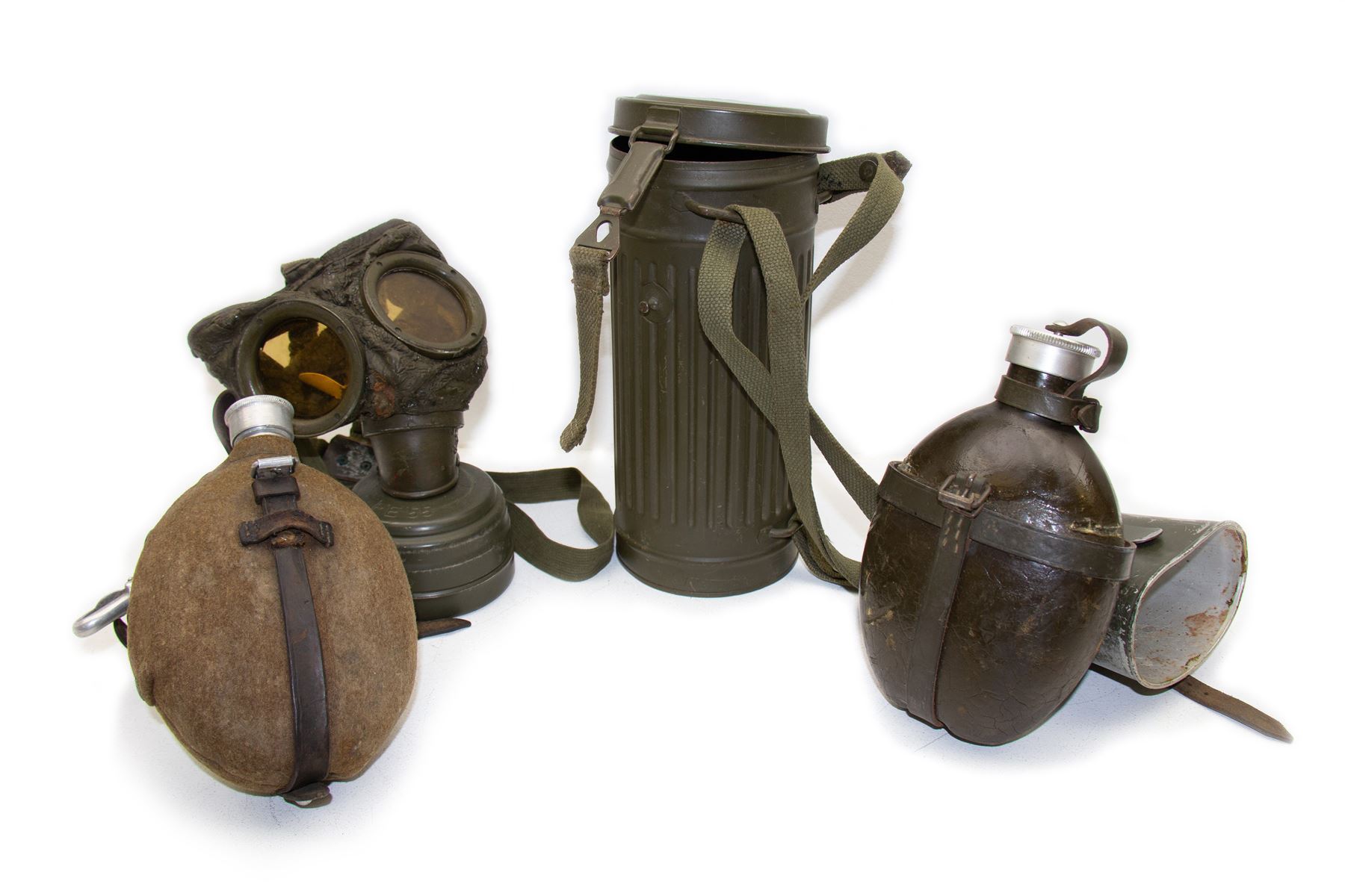 Two WWII German army canteen water bottles