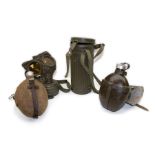 Two WWII German army canteen water bottles