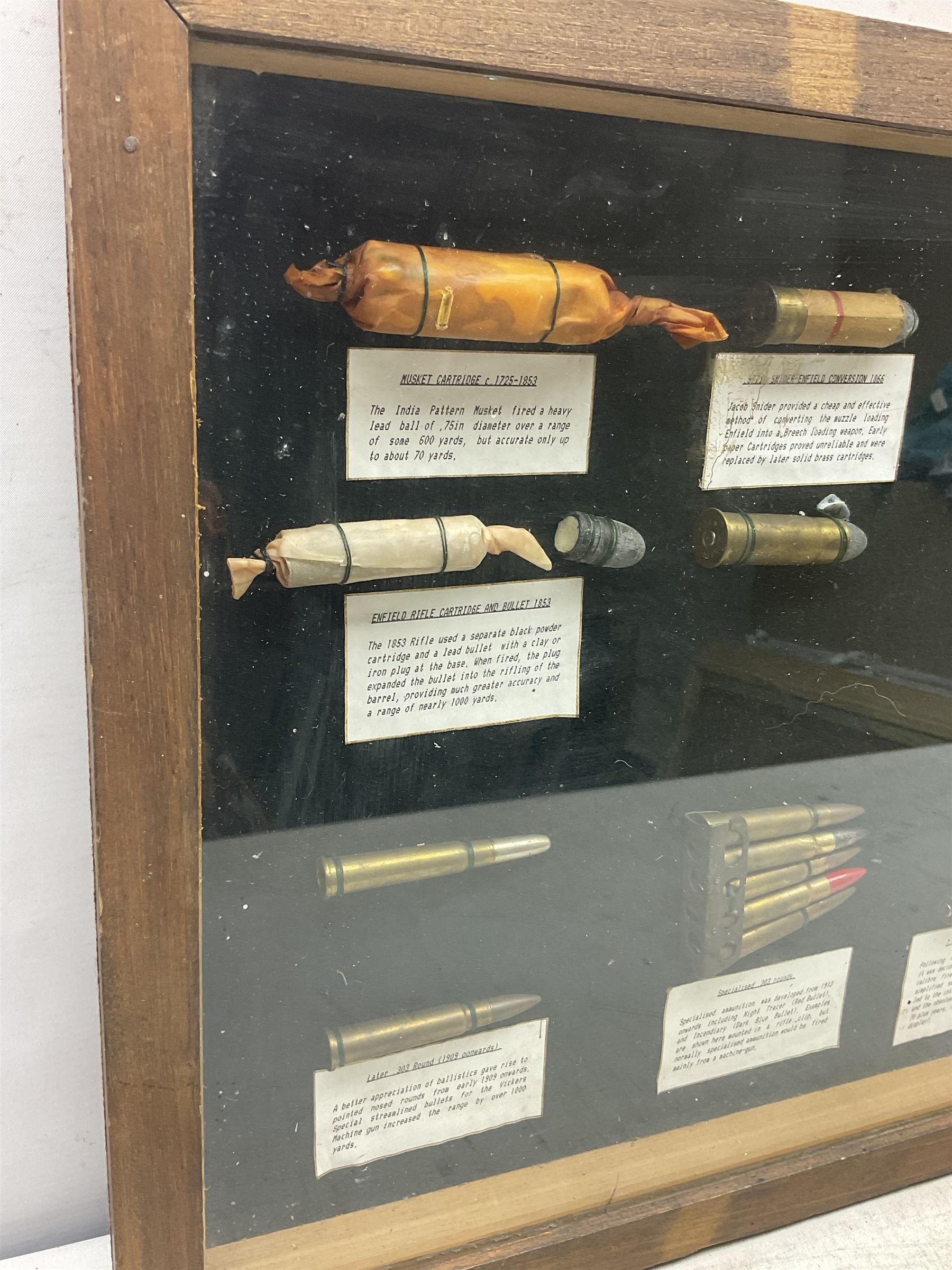 SECTION 1 FIRE-ARMS CERTIFICATE REQUIRED - Two cased specimen displays of annotated ammunition/cartr - Image 3 of 15