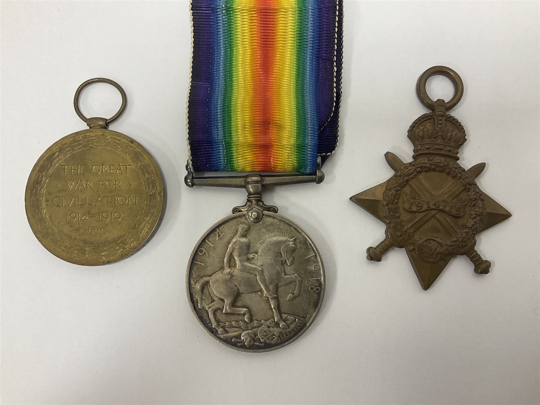 Trio of WWI medals comprising British War Medal - Bild 2 aus 12