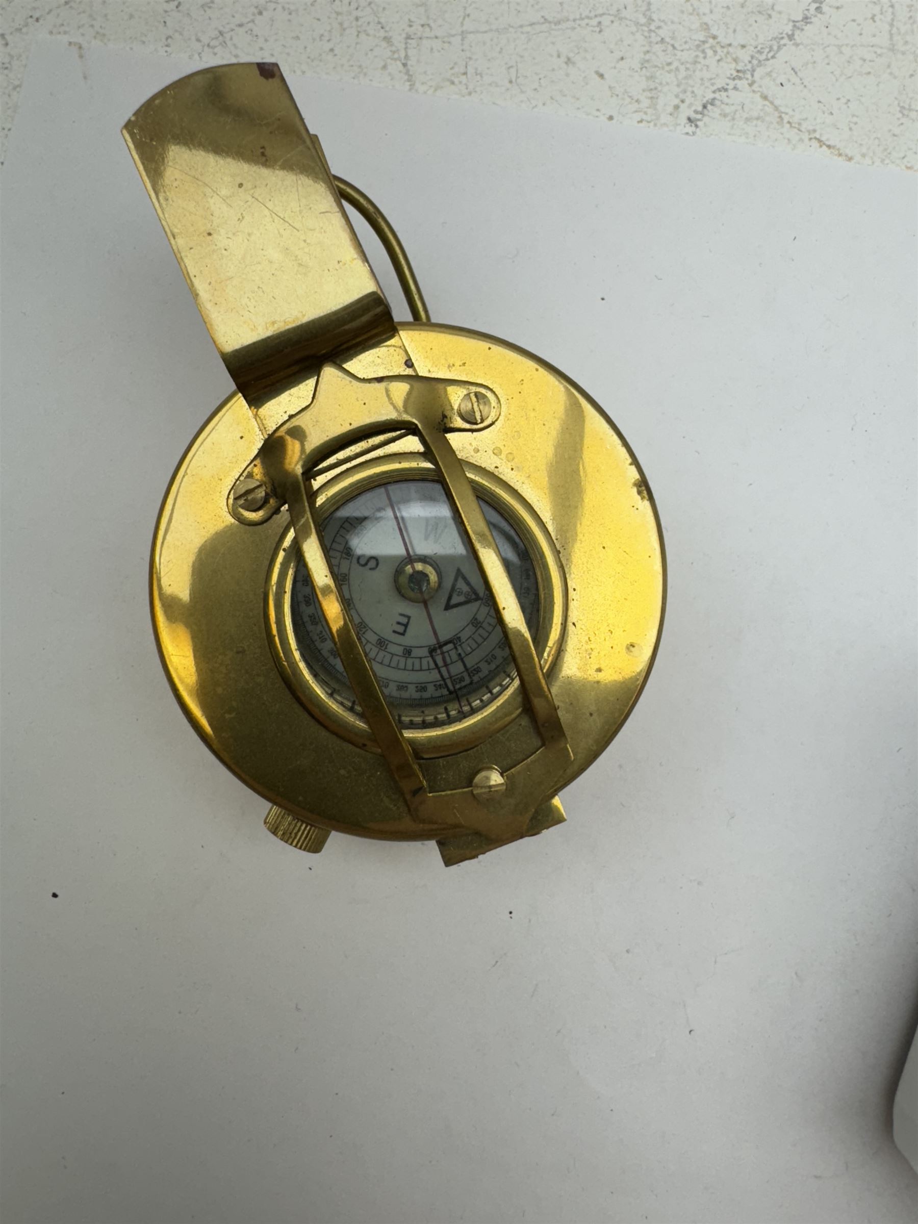 Kelvin & Hughes London 1917 brass compass and WWII Brass Military compass - Image 3 of 6
