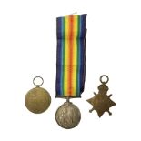 Trio of WWI medals comprising British War Medal