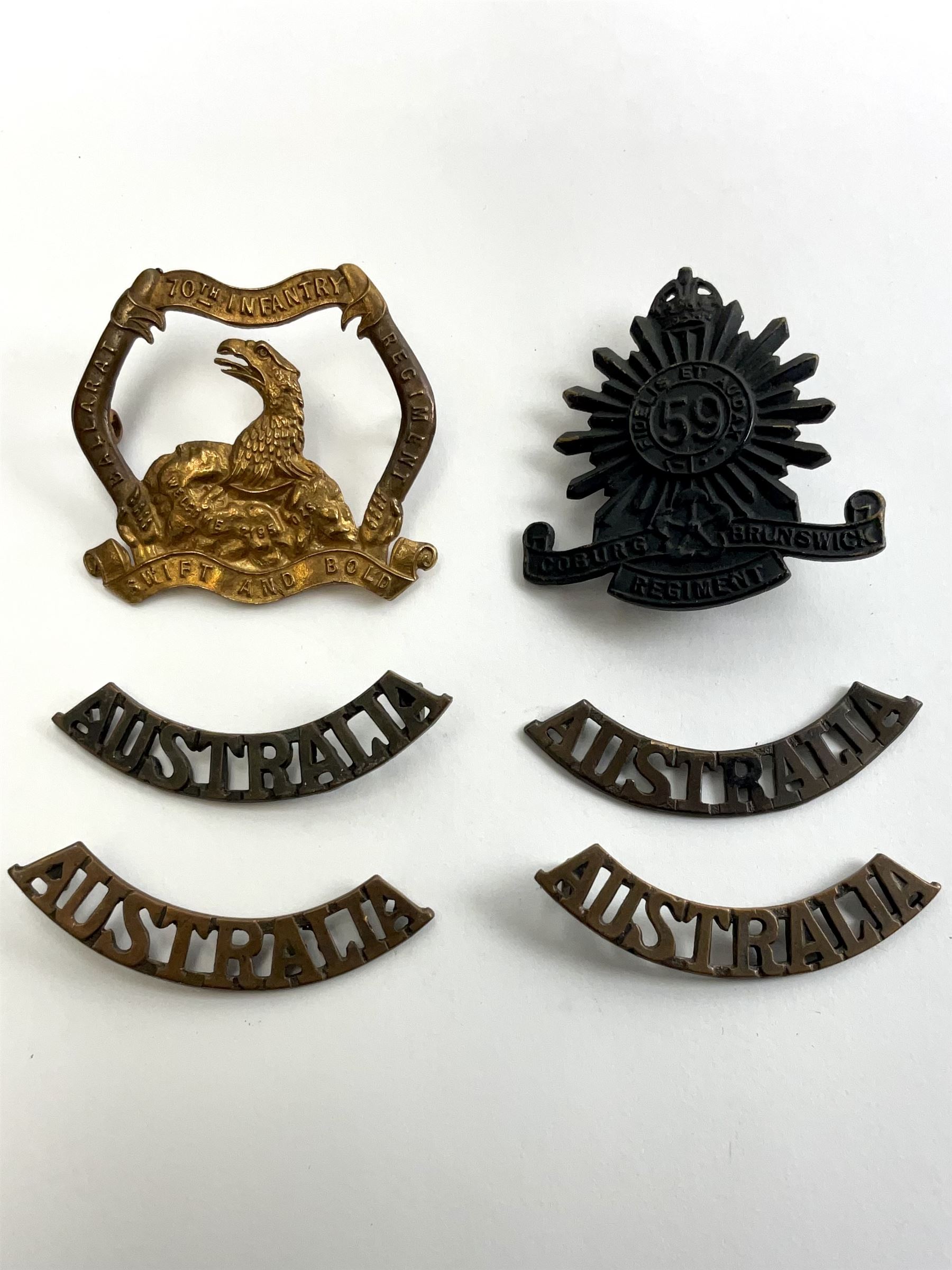 Two Australian cap badges comprising 59th Coburg/Brunswick regiment and 70th Infantry regiment - Image 2 of 5