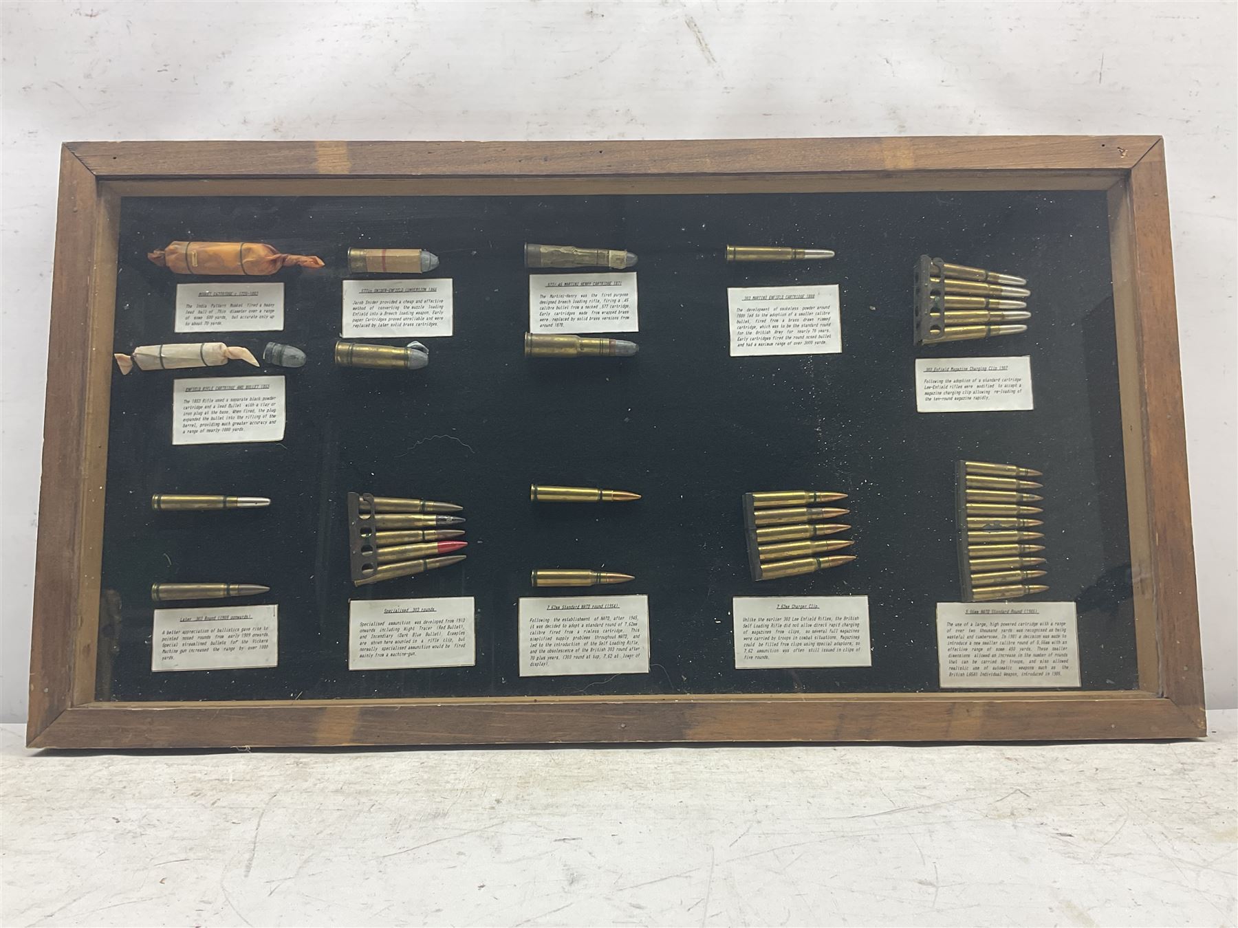 SECTION 1 FIRE-ARMS CERTIFICATE REQUIRED - Two cased specimen displays of annotated ammunition/cartr - Image 2 of 15