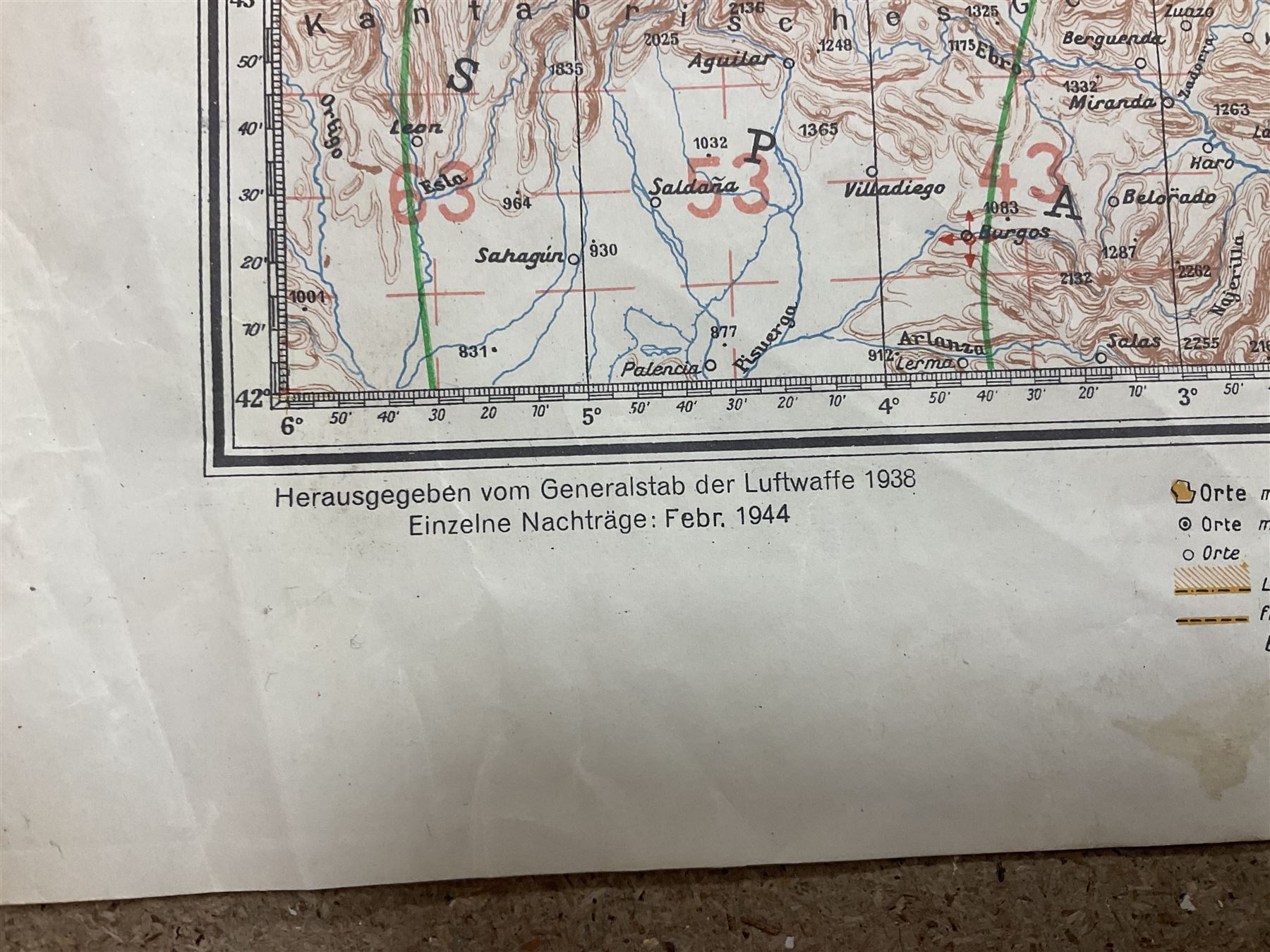 WWII German navigation map - Image 8 of 15