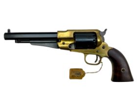 F.Lli Pietta (Itay) reproduction 1858 Remington brass framed pistol with 16.5cm (16") barrel