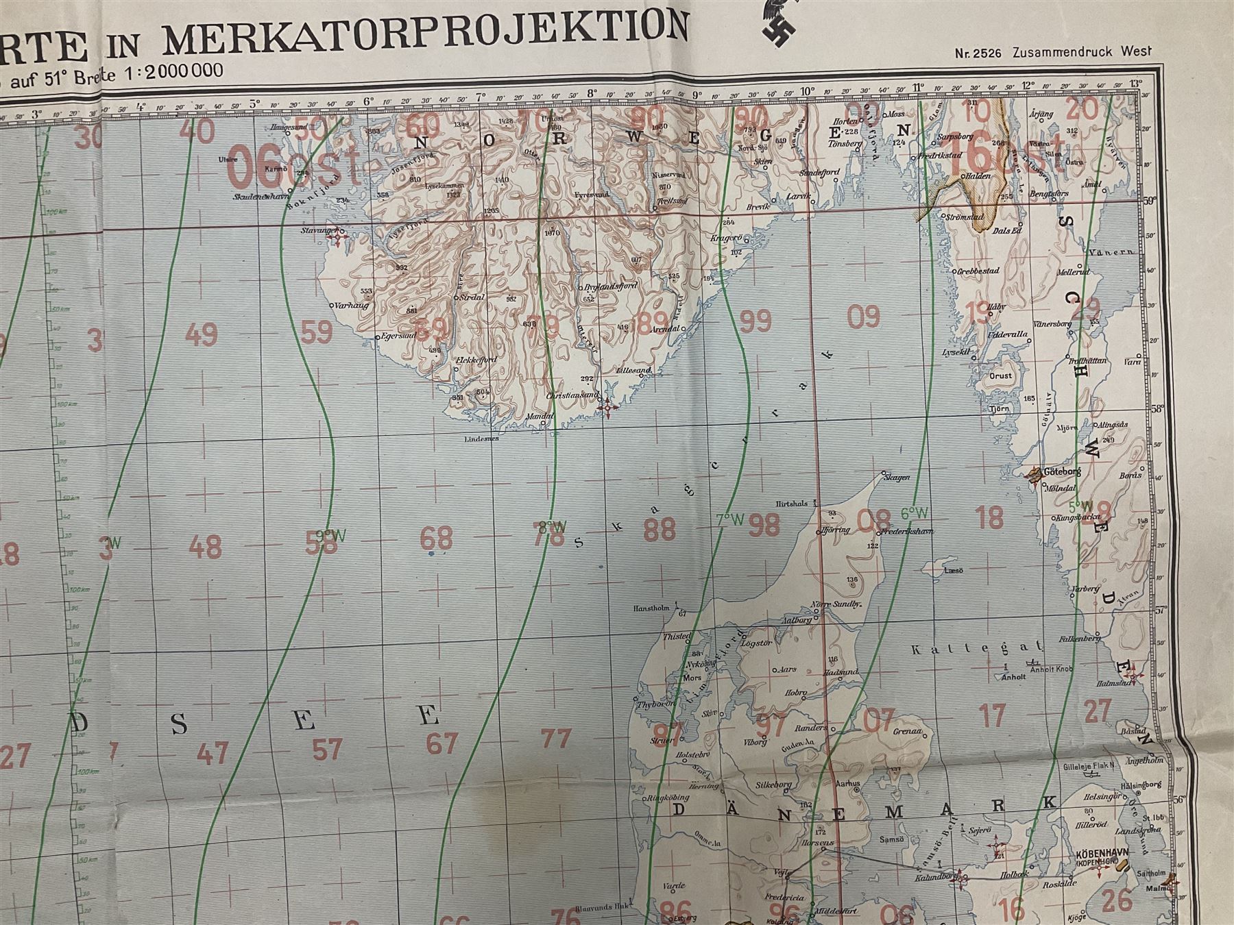 WWII German navigation map - Bild 5 aus 15