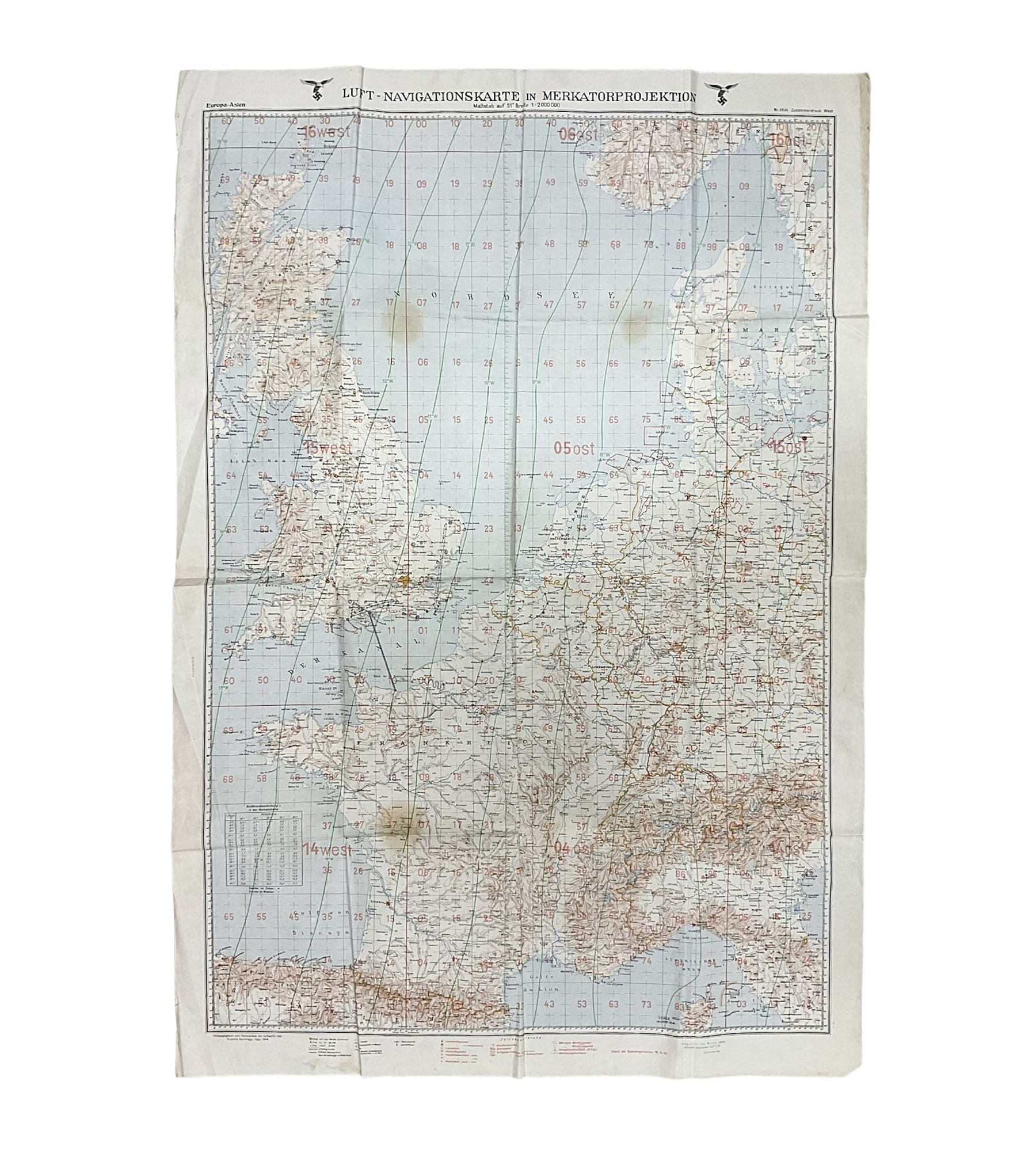 WWII German navigation map