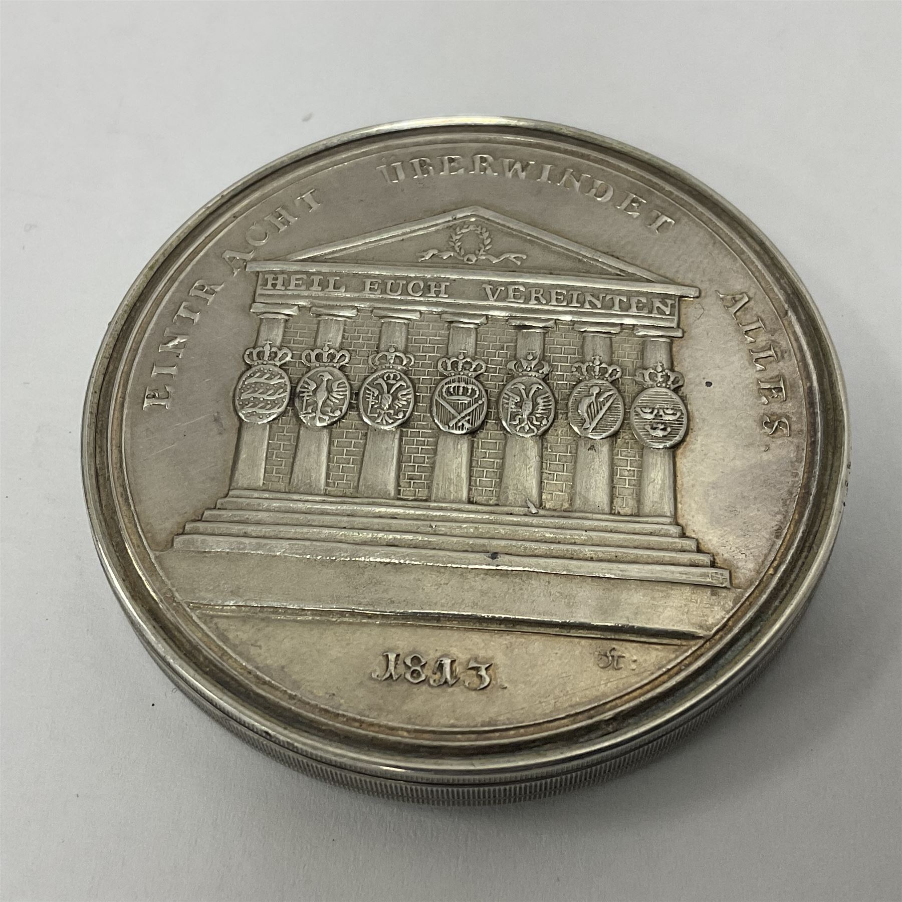 Grolier Club’s silver Schraubmedaille to commemorate the German campaign of 1813 - Image 7 of 18