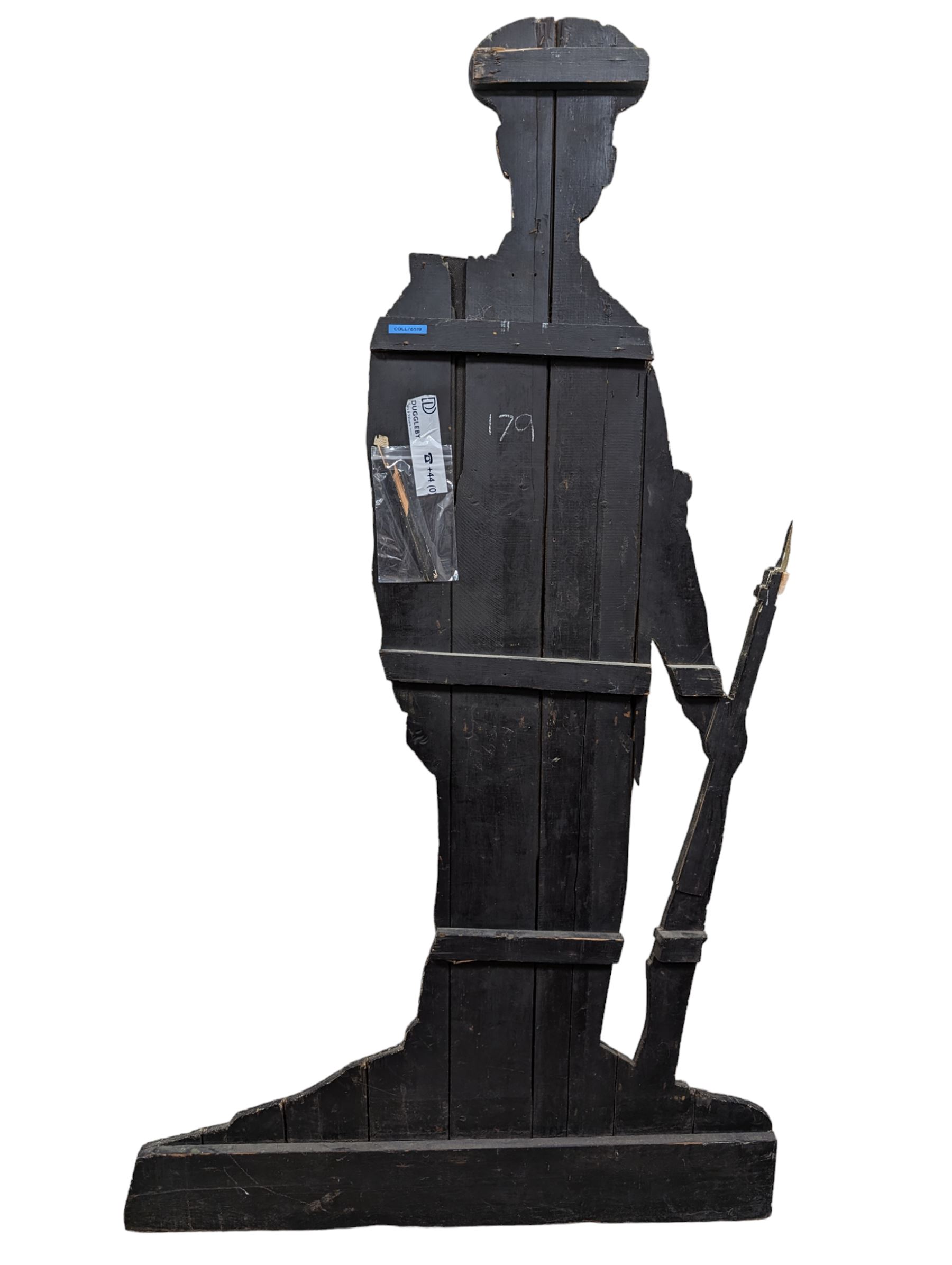 Military Outfitters hand painted life size wooden cut out figure of a WW1 soldier standing at ease h - Image 2 of 8