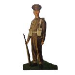 Military Outfitters hand painted life size wooden cut out figure of a WW1 soldier standing at ease h