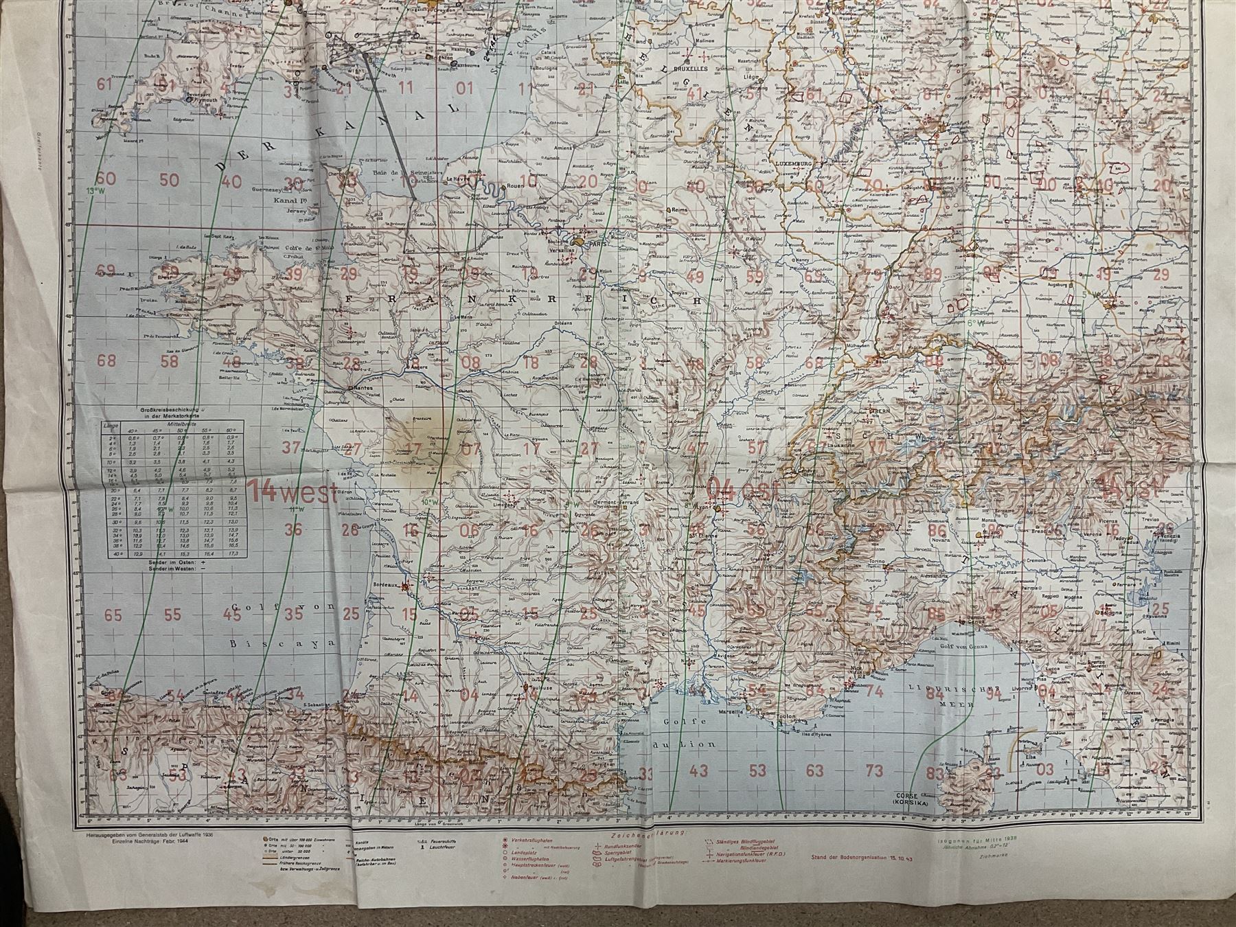 WWII German navigation map - Image 7 of 15