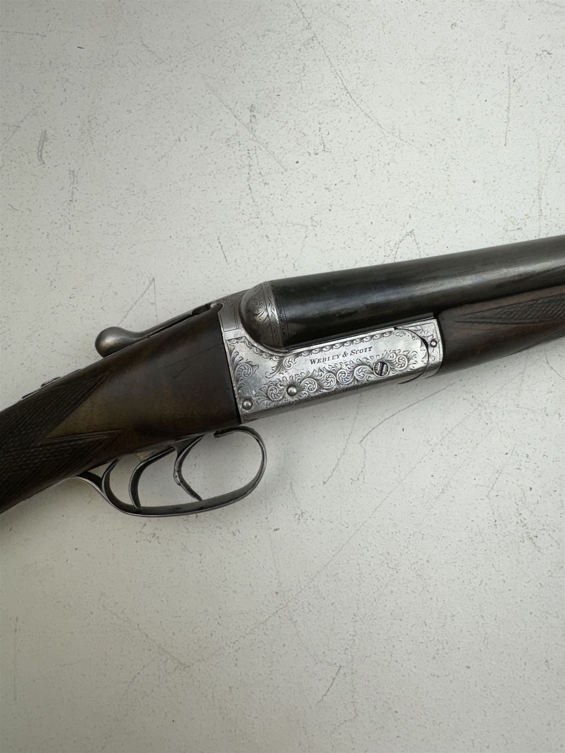 SHOTGUN CERTIFICATE REQUIRED - Webley & Scott Birmingham double trigger boxlock ejector side-by-side - Image 3 of 12