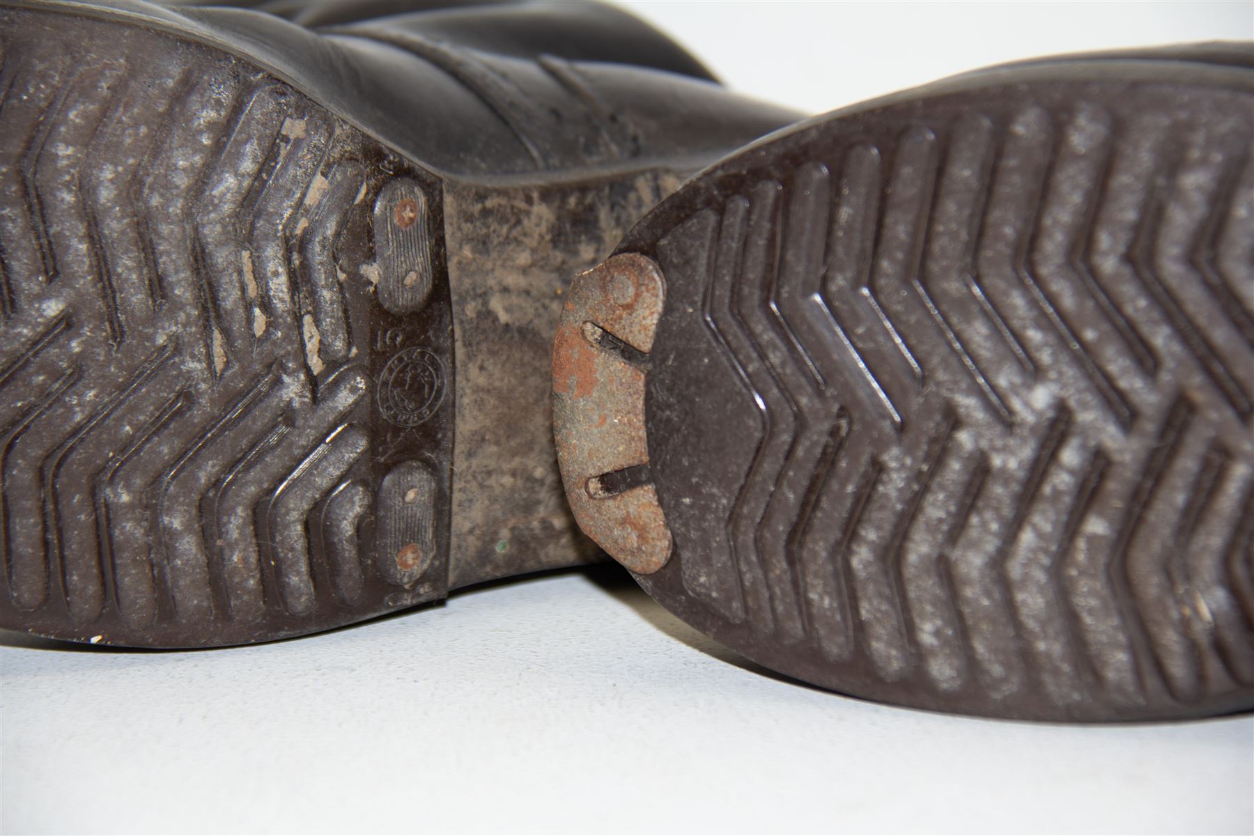 WWII German pair of black leather parade/jack boots with adjustable calf straps; both stamped Contin - Image 4 of 5