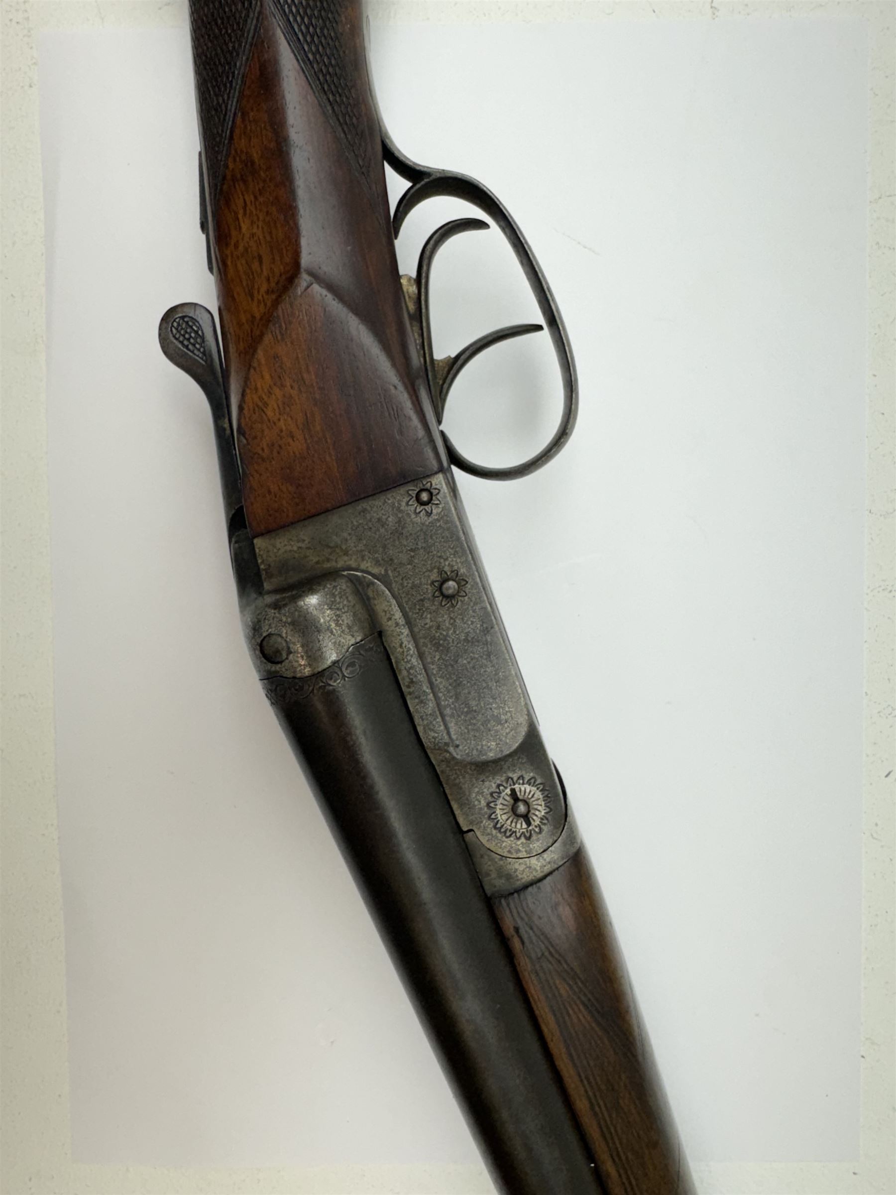 SHOTGUN CERTIFICATE REQUIRED - foreign 12-bore double trigger side by side double barrel shotgun ser - Image 5 of 16