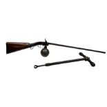 19th century William Percy (of Malton) air rifle with medially ribbed round ball reservoir