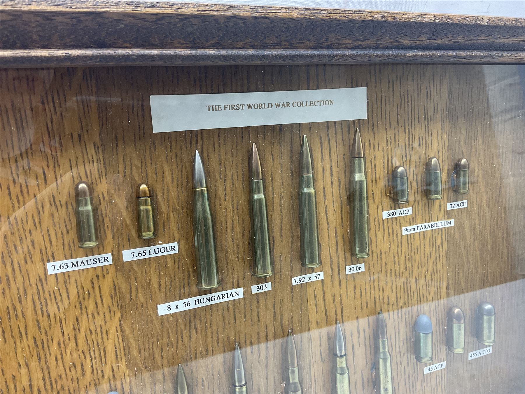 SECTION 1 FIRE-ARMS CERTIFICATE REQUIRED - Two cased specimen displays of annotated ammunition/cartr - Image 12 of 15