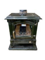 EFEL enamel gas stove in dark green glaze