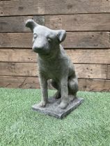 Cast stone Jack Russell dog garden figure