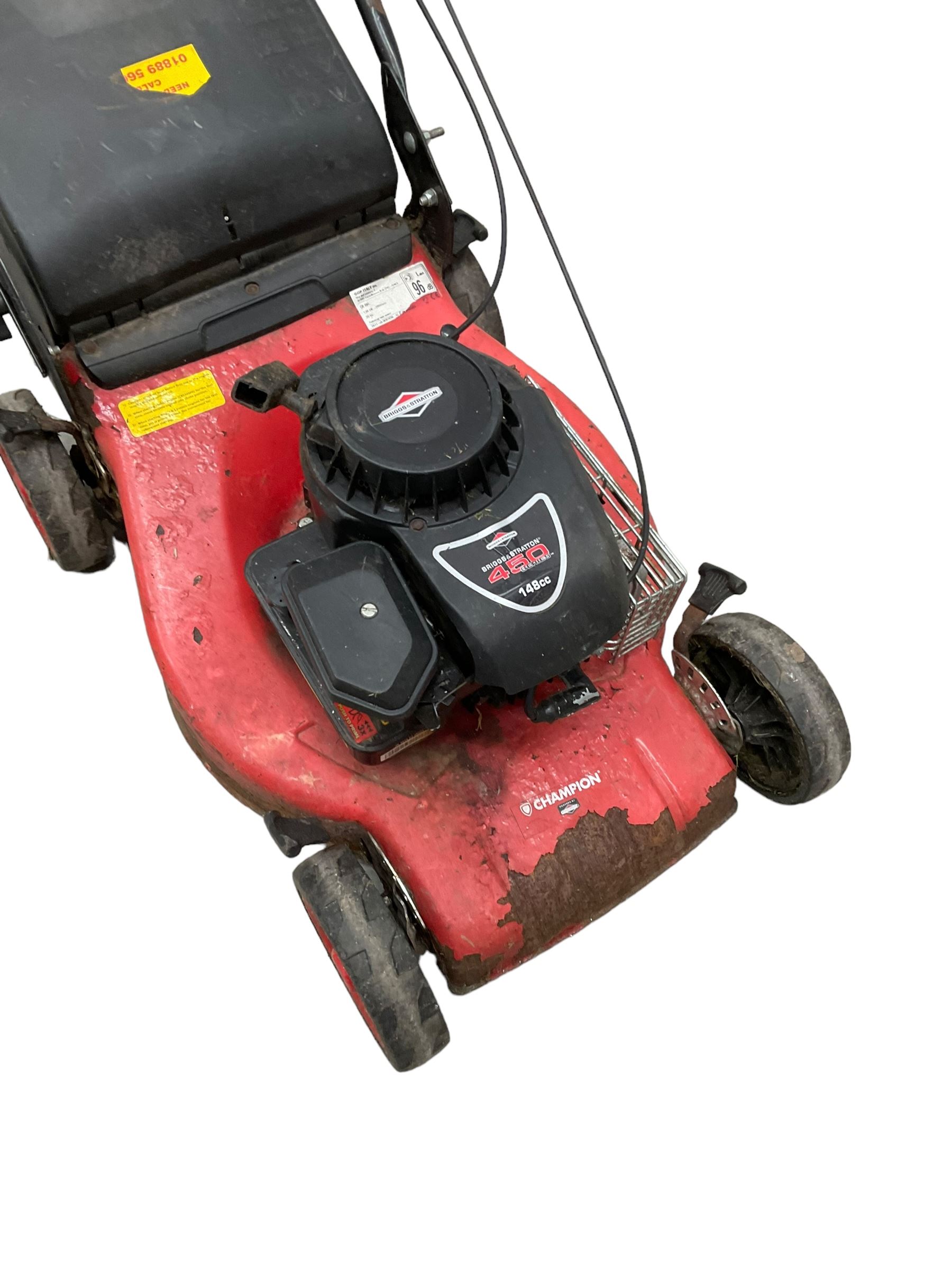 Briggs and Stratton 450 series petrol lawnmower and bulldog rake - Image 2 of 3