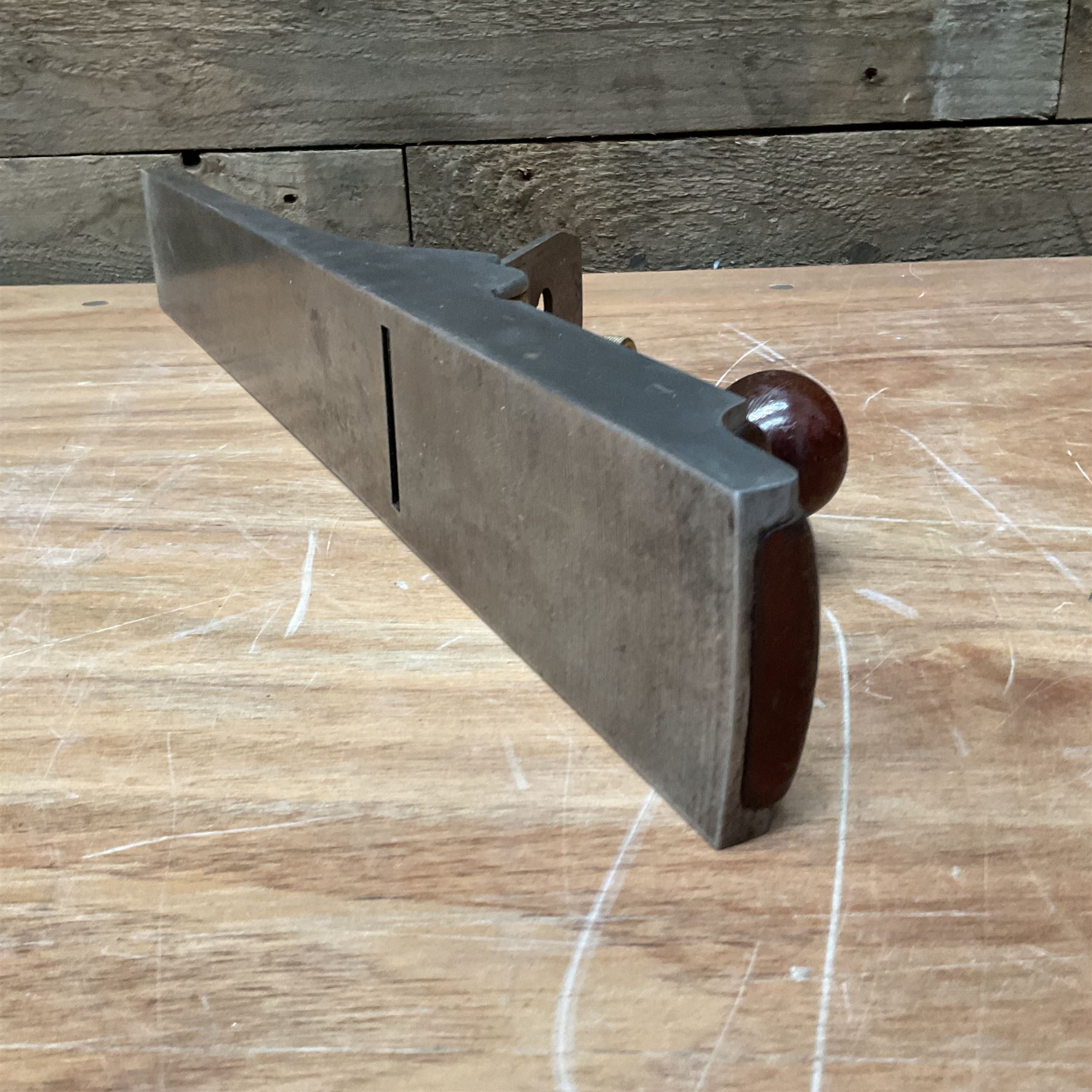 22” mahogany infill plane with brass cap and Marples blade - Image 4 of 5