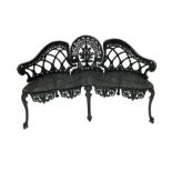 Victorian design cast aluminium garden bench in dark green finish - THIS LOT IS TO BE COLLECTED BY A