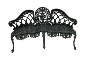 Victorian design cast aluminium garden bench in dark green finish - THIS LOT IS TO BE COLLECTED BY A