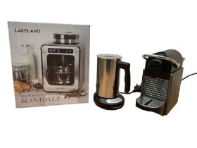 Lakeland Bean-to-cup coffee machine (new) and a Nespresso machine - THIS LOT IS TO BE COLLECTED BY A