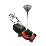 Briggs and Stratton 450 series petrol lawnmower and bulldog rake