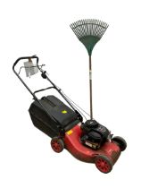 Briggs and Stratton 450 series petrol lawnmower and bulldog rake