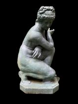 Victorian design cast iron naked maiden garden figure