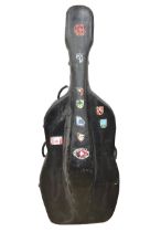 Velvet lined fibreglass double bass case H200cm - THIS LOT IS TO BE COLLECTED BY APPOINTMENT FROM DU