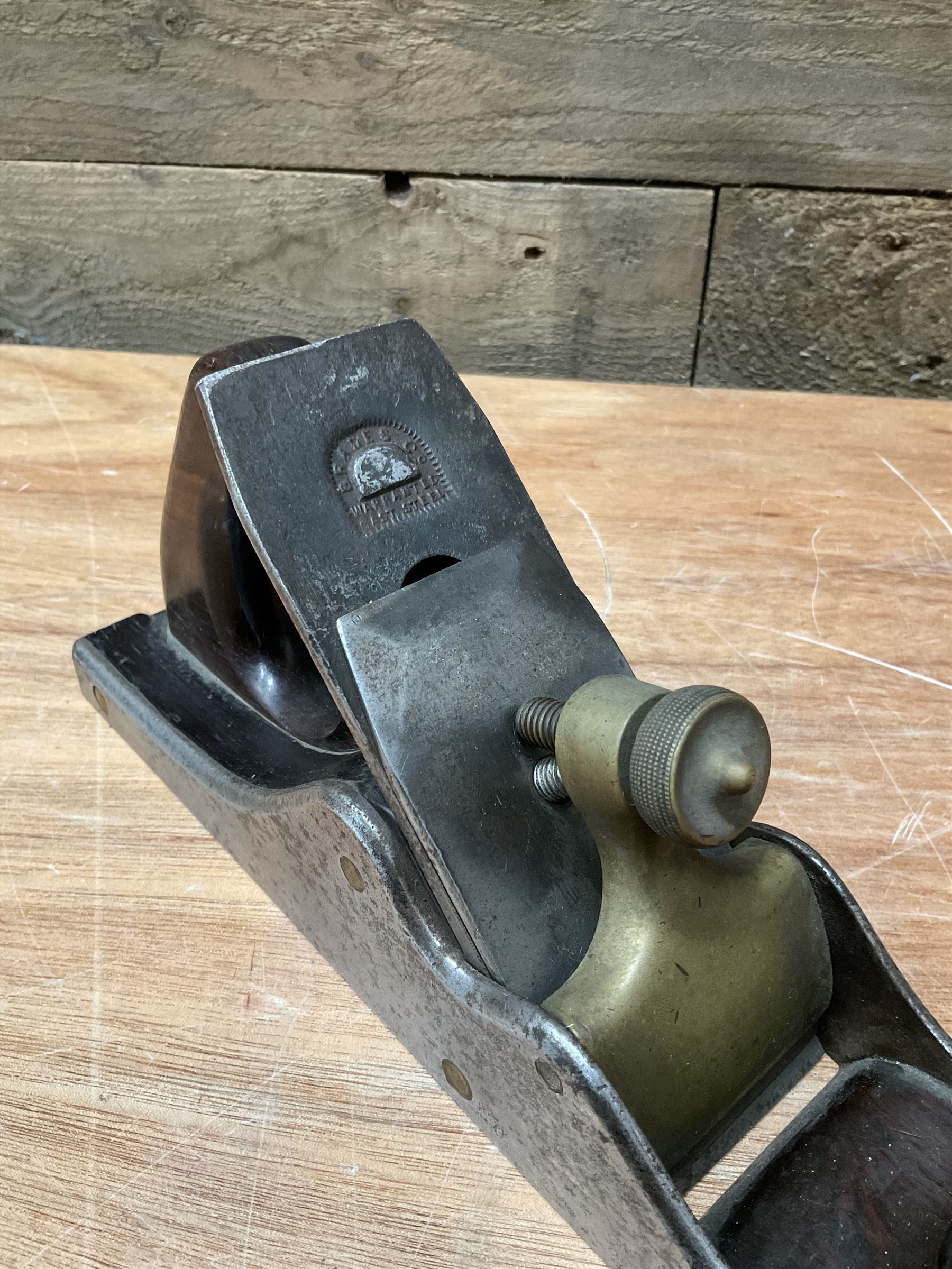 11” rosewood infill plane with brass cap and steed blade - Image 3 of 4