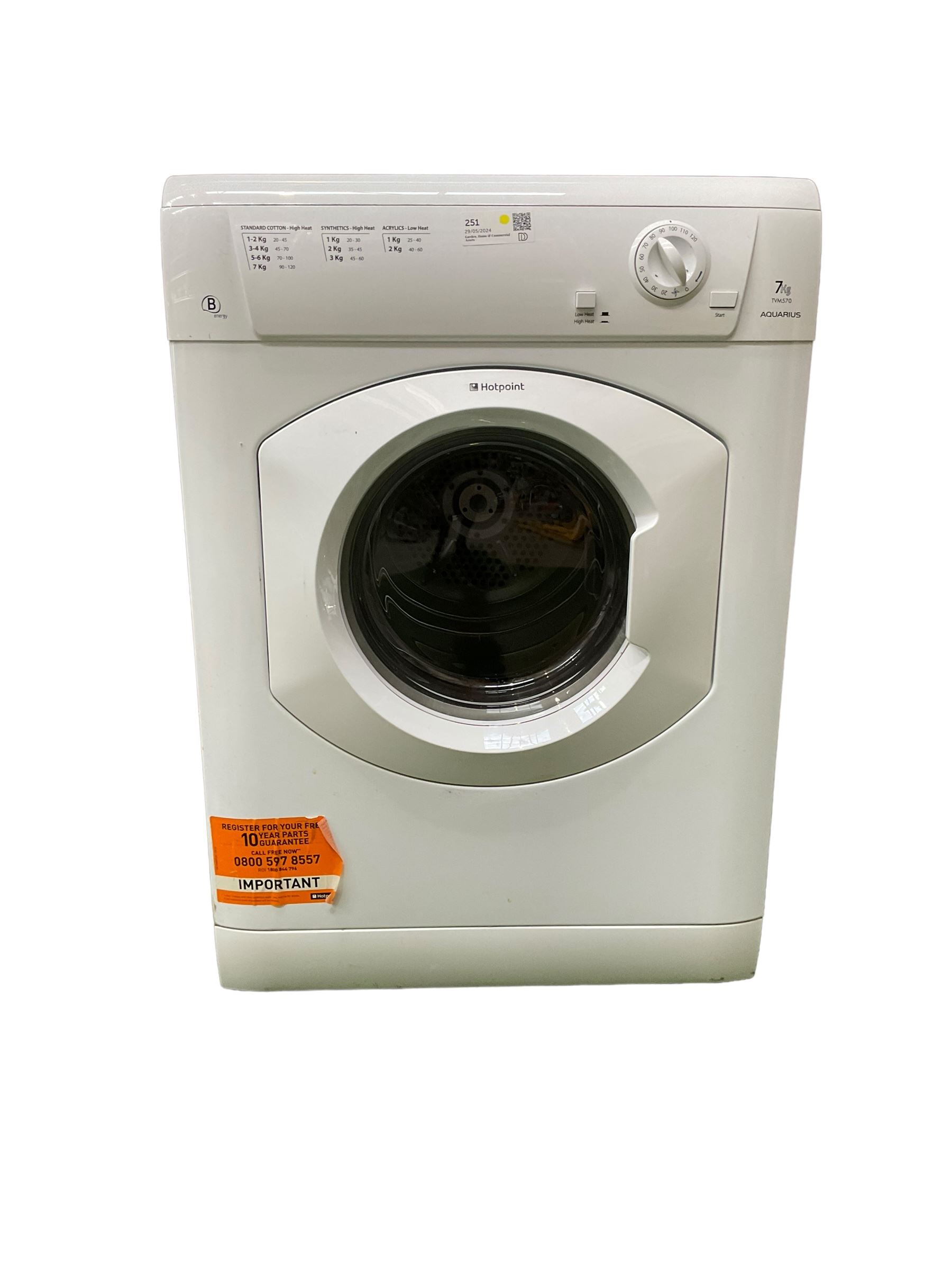 Hotpoint Aquarius 7kg vented tumble dryer