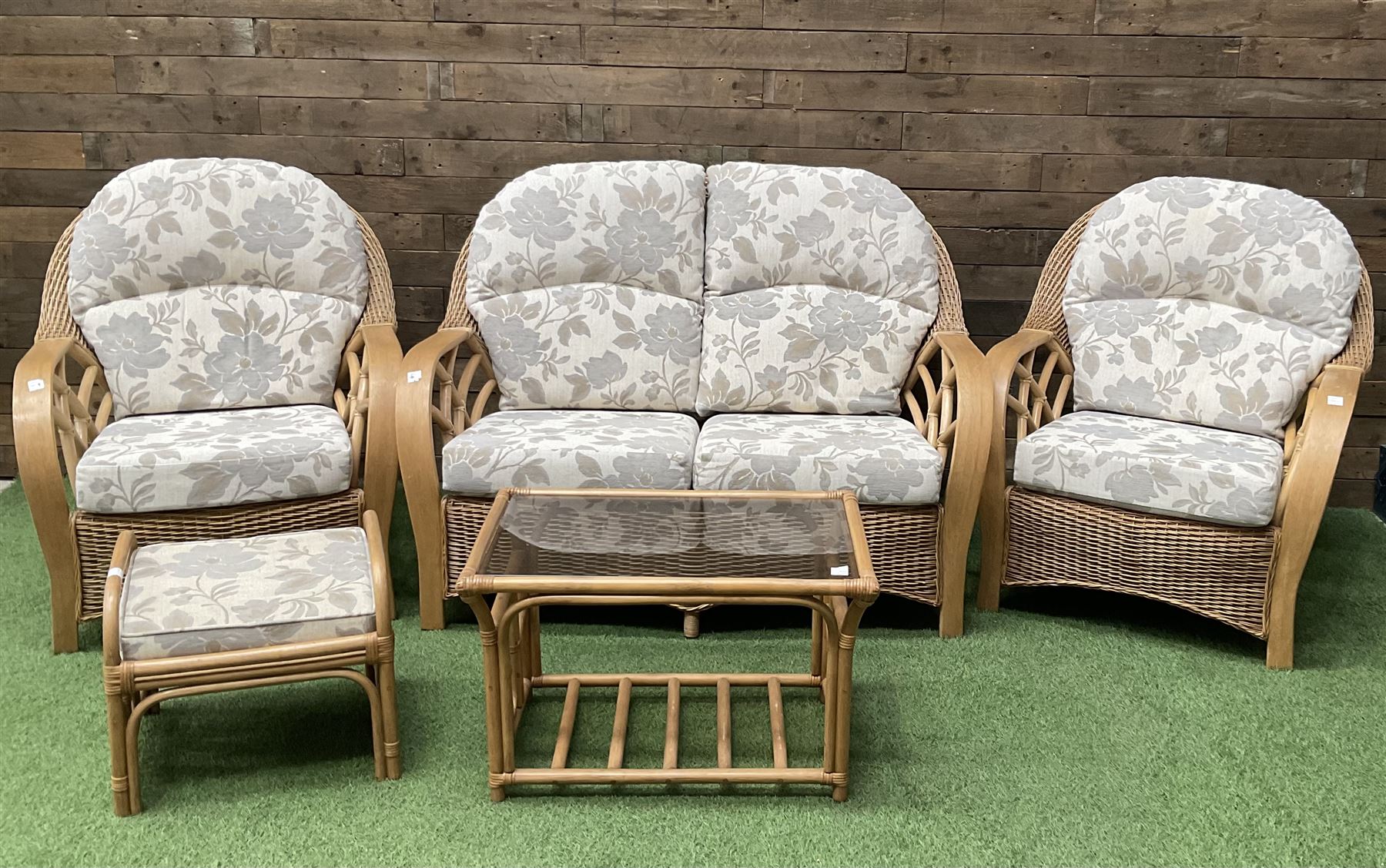 Two seat cane conservatory sofa