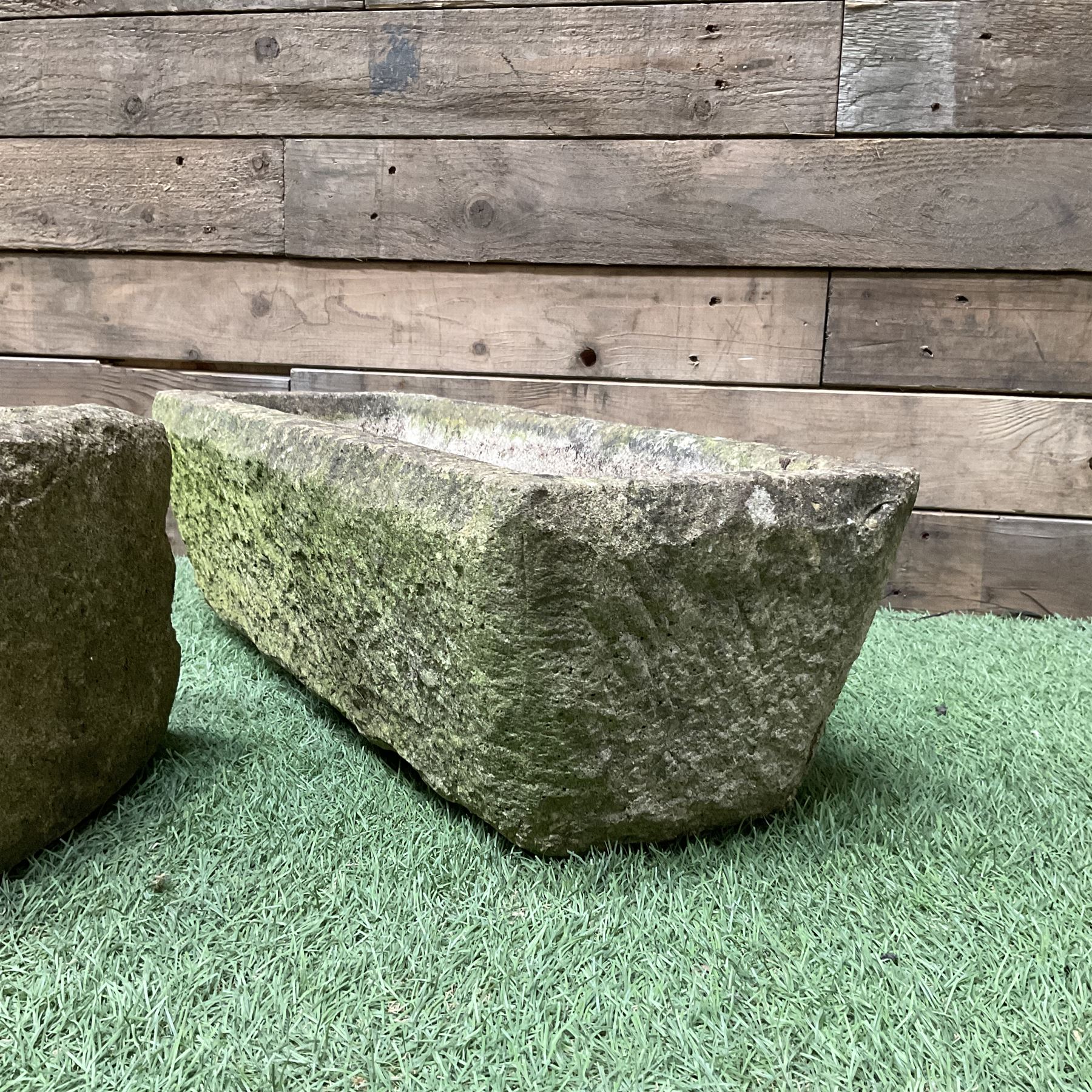 Set of four small carved stone planters - Image 5 of 6